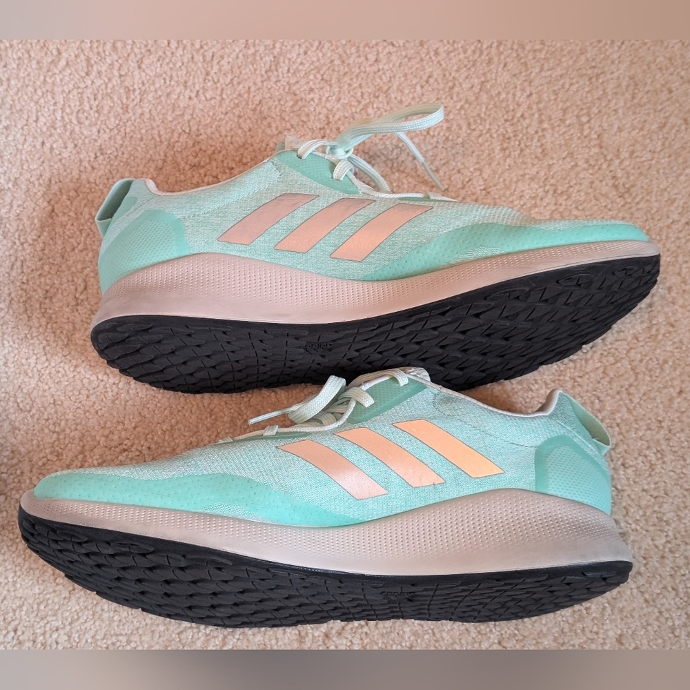 Adidas Women's Light Green and Gray Sneakers - Picture 6 of 11